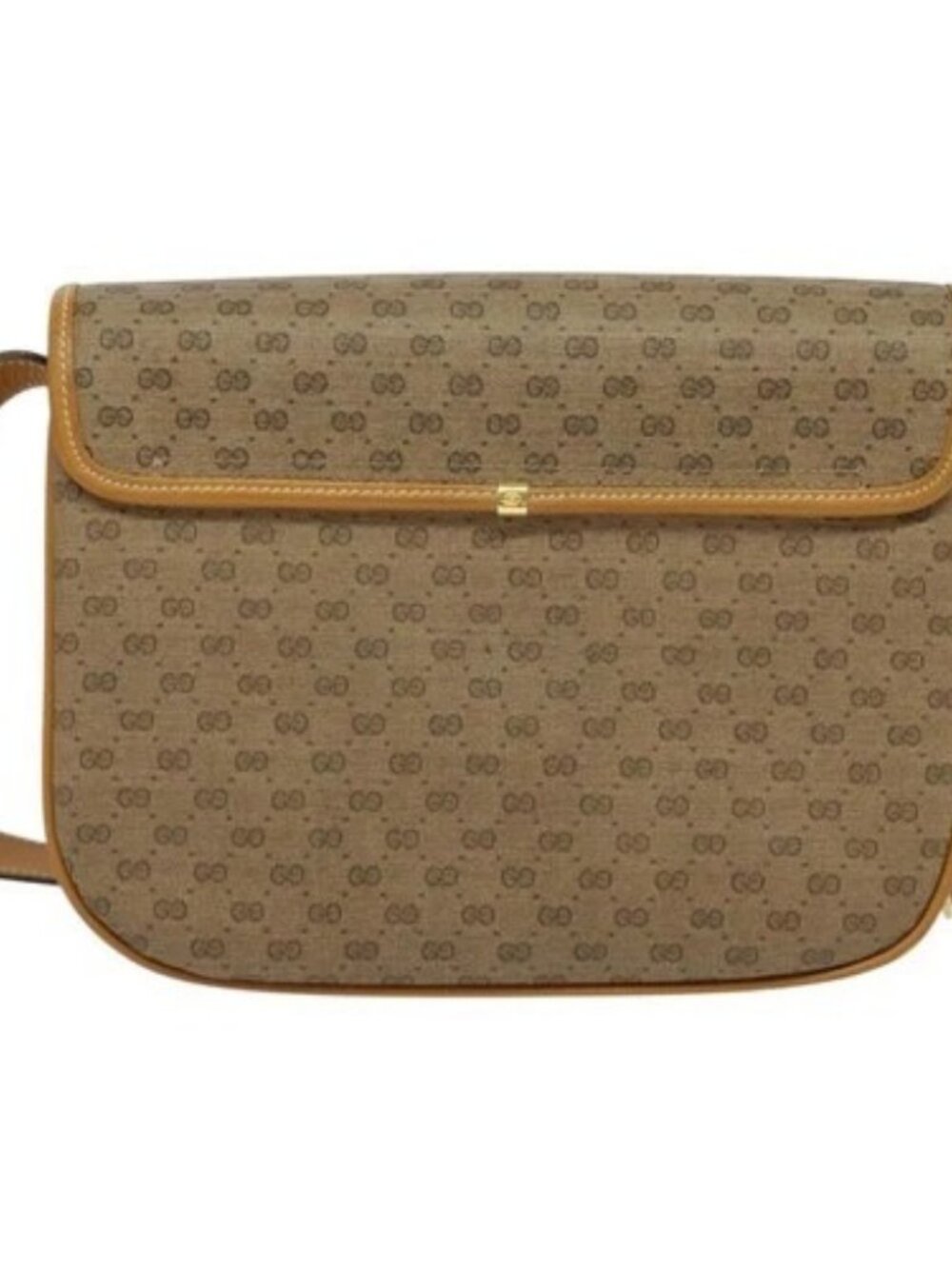 GUCCI Micro GG Supreme Shoulder Bag PVC Brown Gold Auth BA959 - Picture 2 of 16